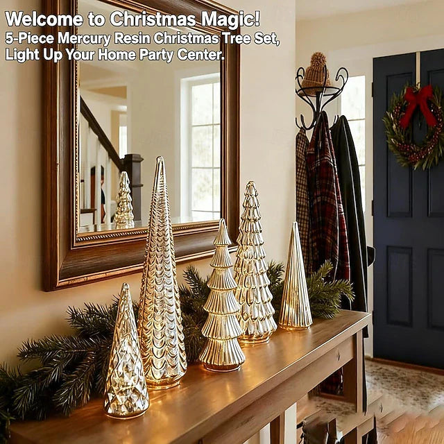 Conjunto de 5 Árvores de Mercúrio Iluminadas